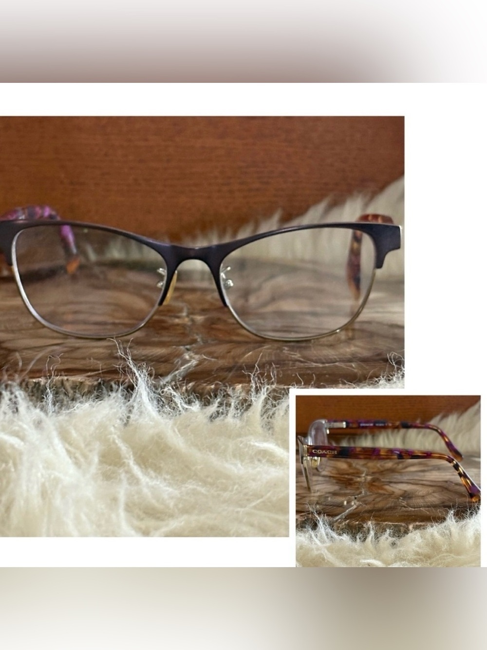 Coach ‘Purple Gold Confetti’ Frame RX Eyeglasses